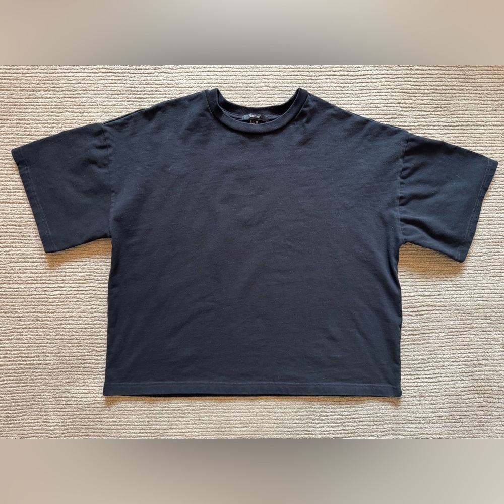 Forever 21 Crew Neck Short Sleeve Heavyweight Cropped Tee T-Shirt 100% Cotton XL